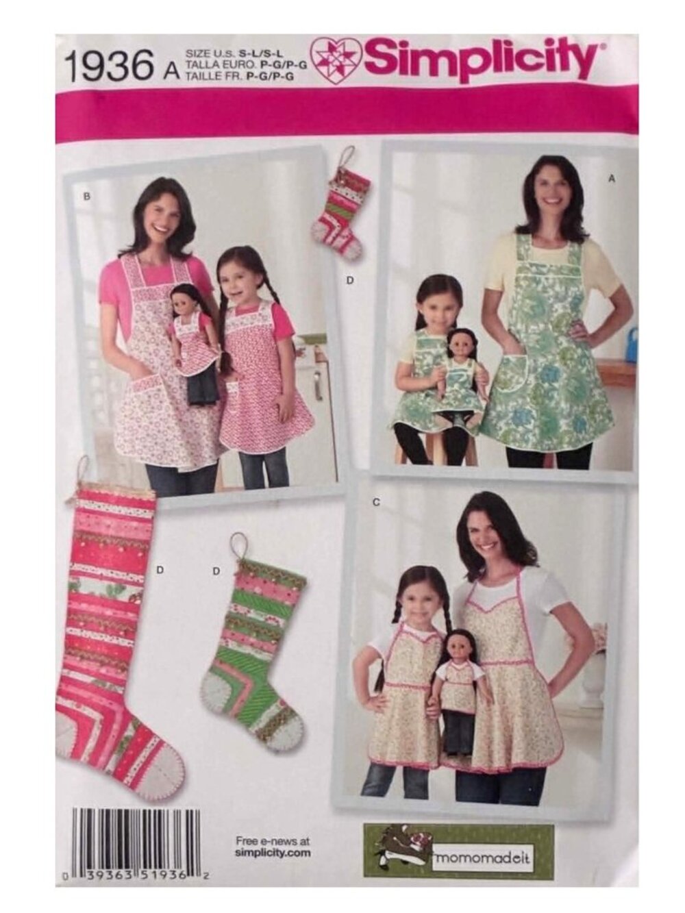 Child’s & Misses’ Aprons plus Doll Apron & Stocking Ornament
